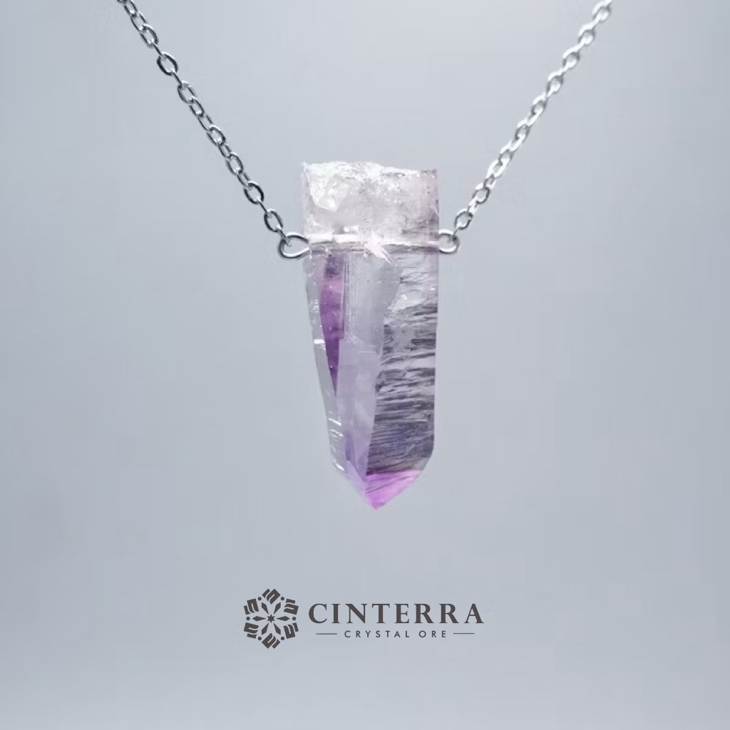 克魯茲紫水晶原礦項鍊  高頻水晶