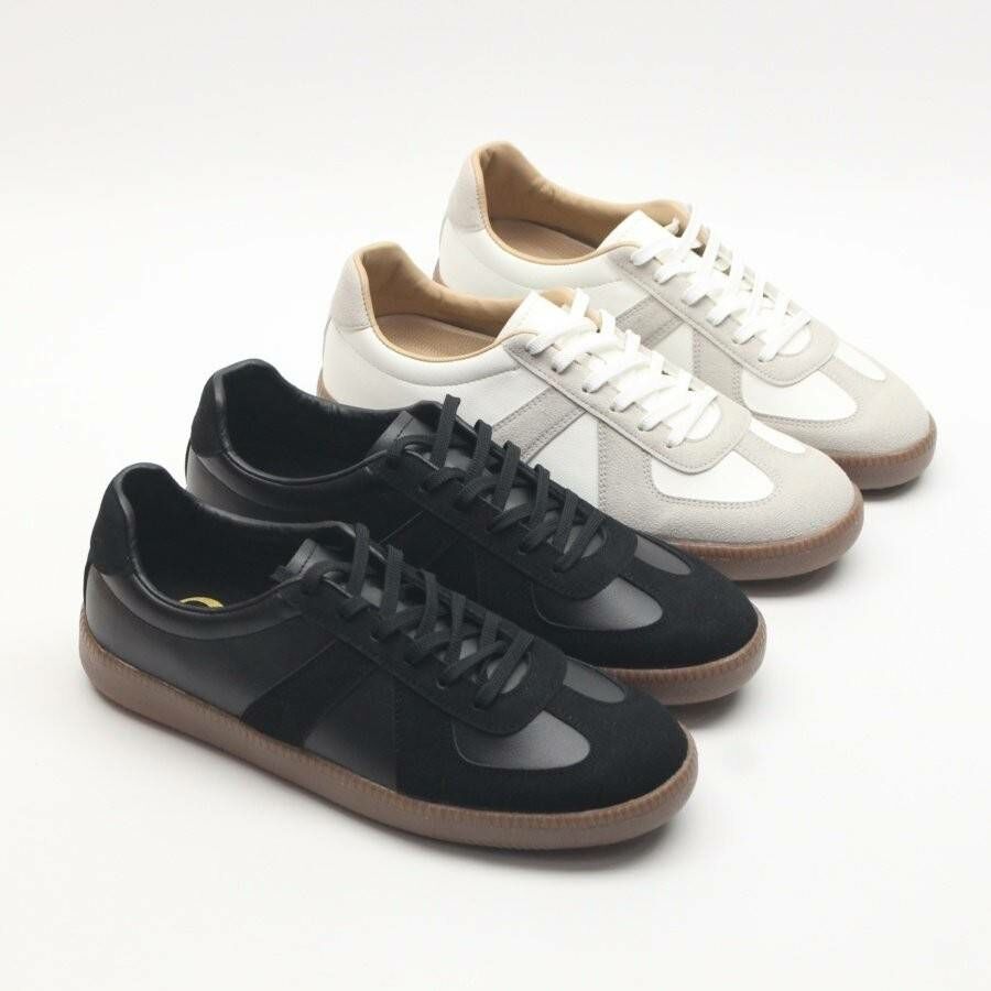 麂皮拼接皮革休閒鞋