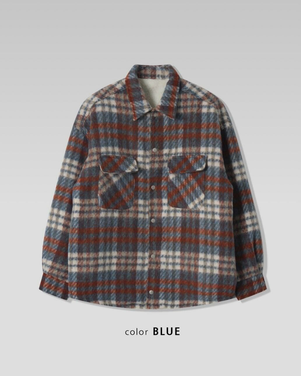 格仔長袖恤衫(抓毛底) TAC-0028S