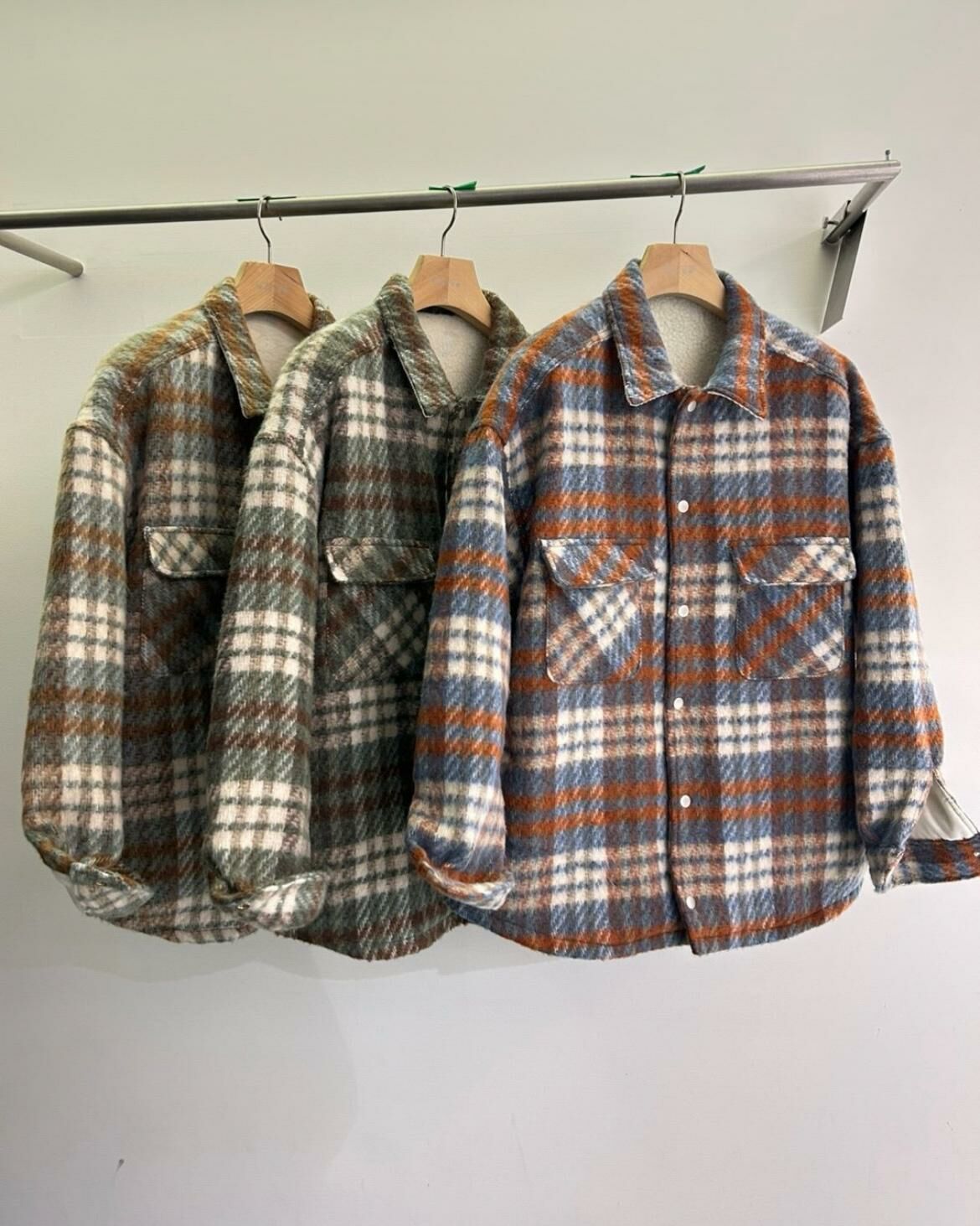 格仔長袖恤衫(抓毛底) TAC-0028S