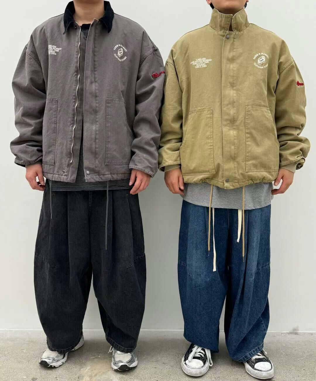 (薄夾棉)反領拉鍊外套 FARMERS-053JK
