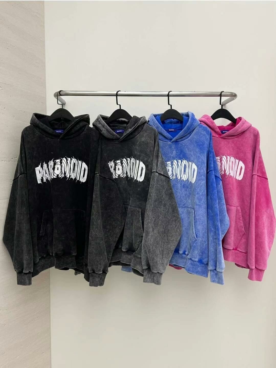 洗水英文字連帽衛衣 Hestory-051T