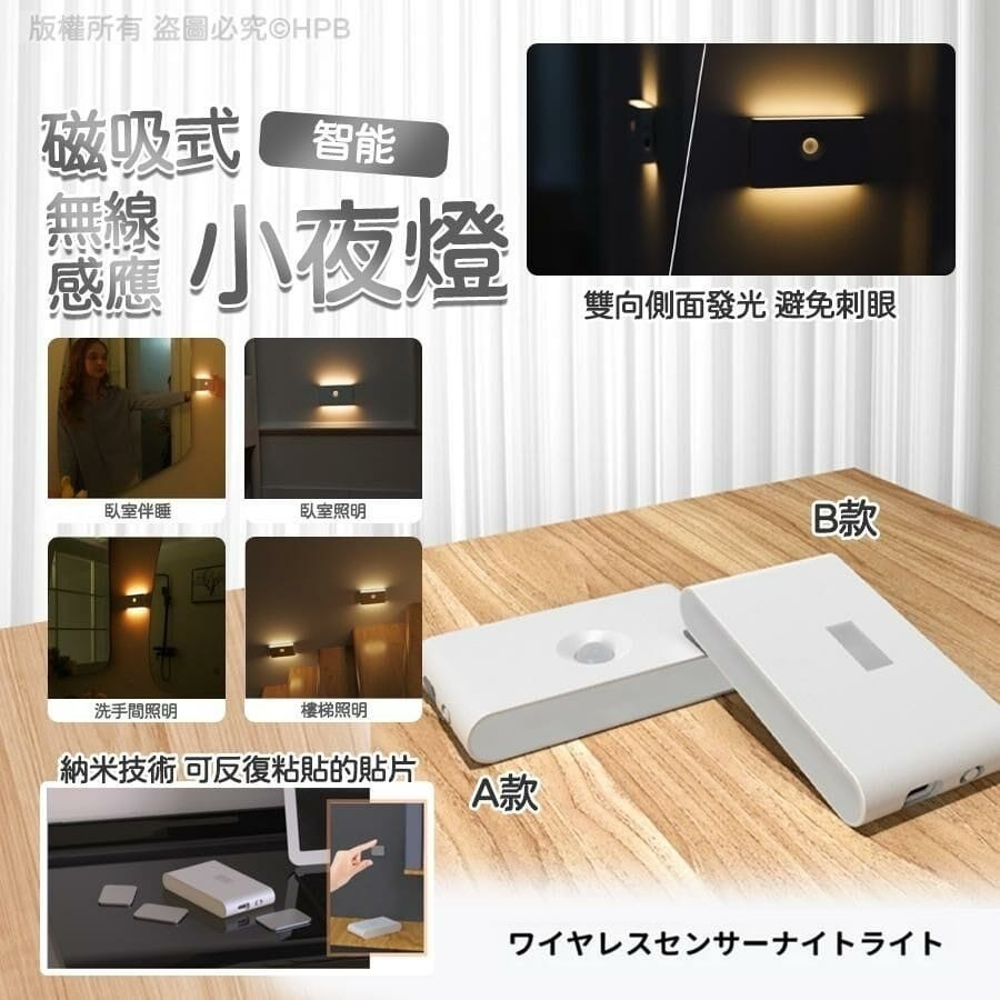 智能磁吸式無線感應小夜燈