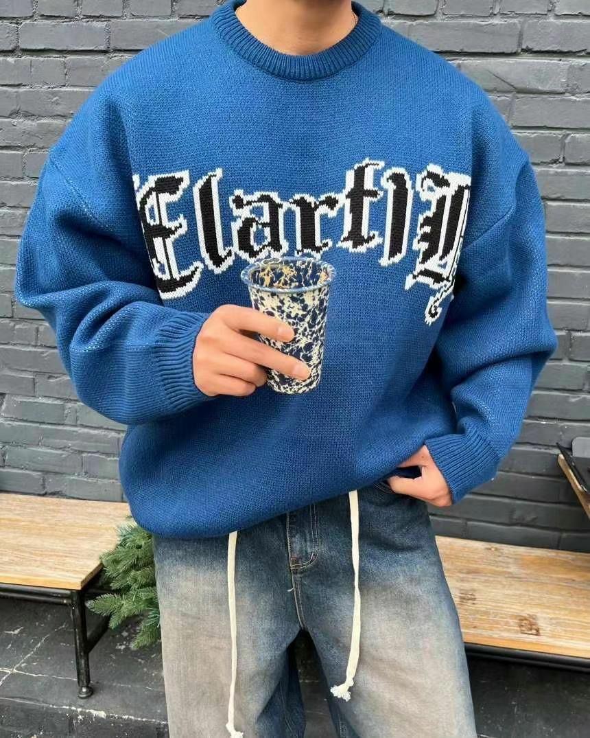 圓領英文字針織衫 COVILL-128T