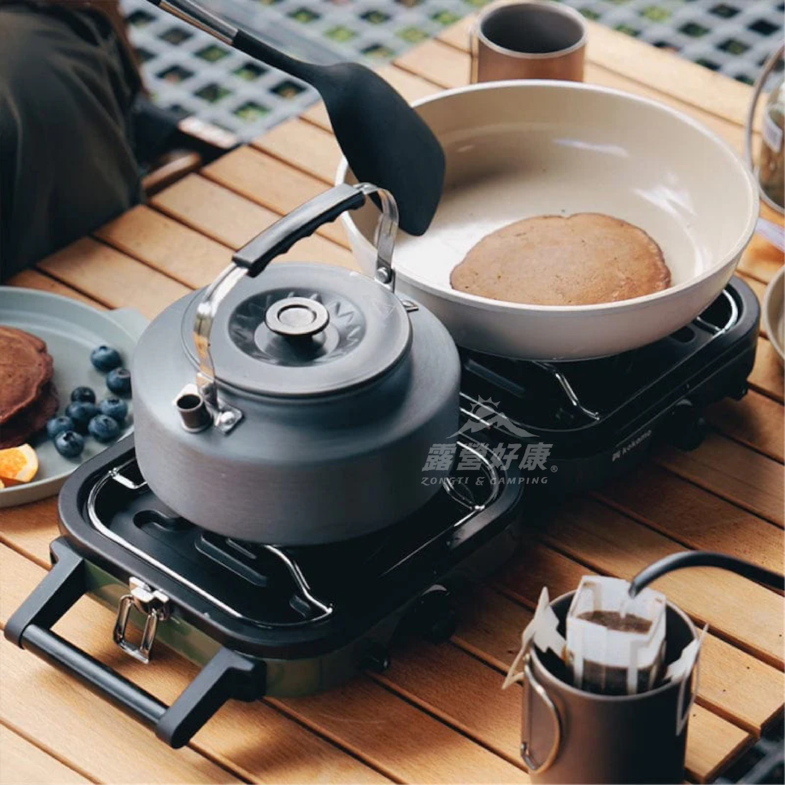 kokomo】貝殼爐便攜折疊雙口瓦斯爐卡式爐KO-L2022