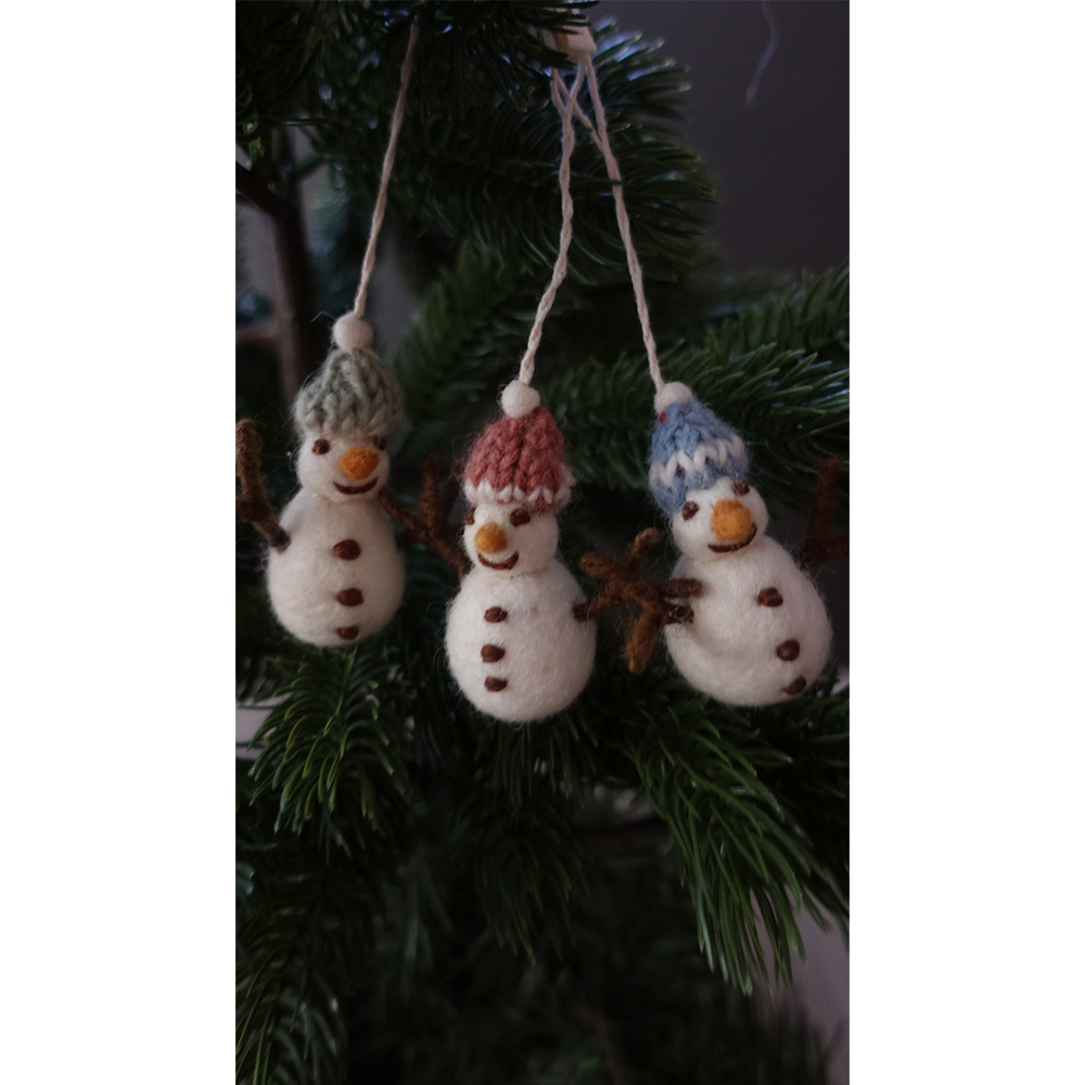 丹麥Gry&Sif 聖誕掛飾-Snowman Colorful w/Hat(11524)