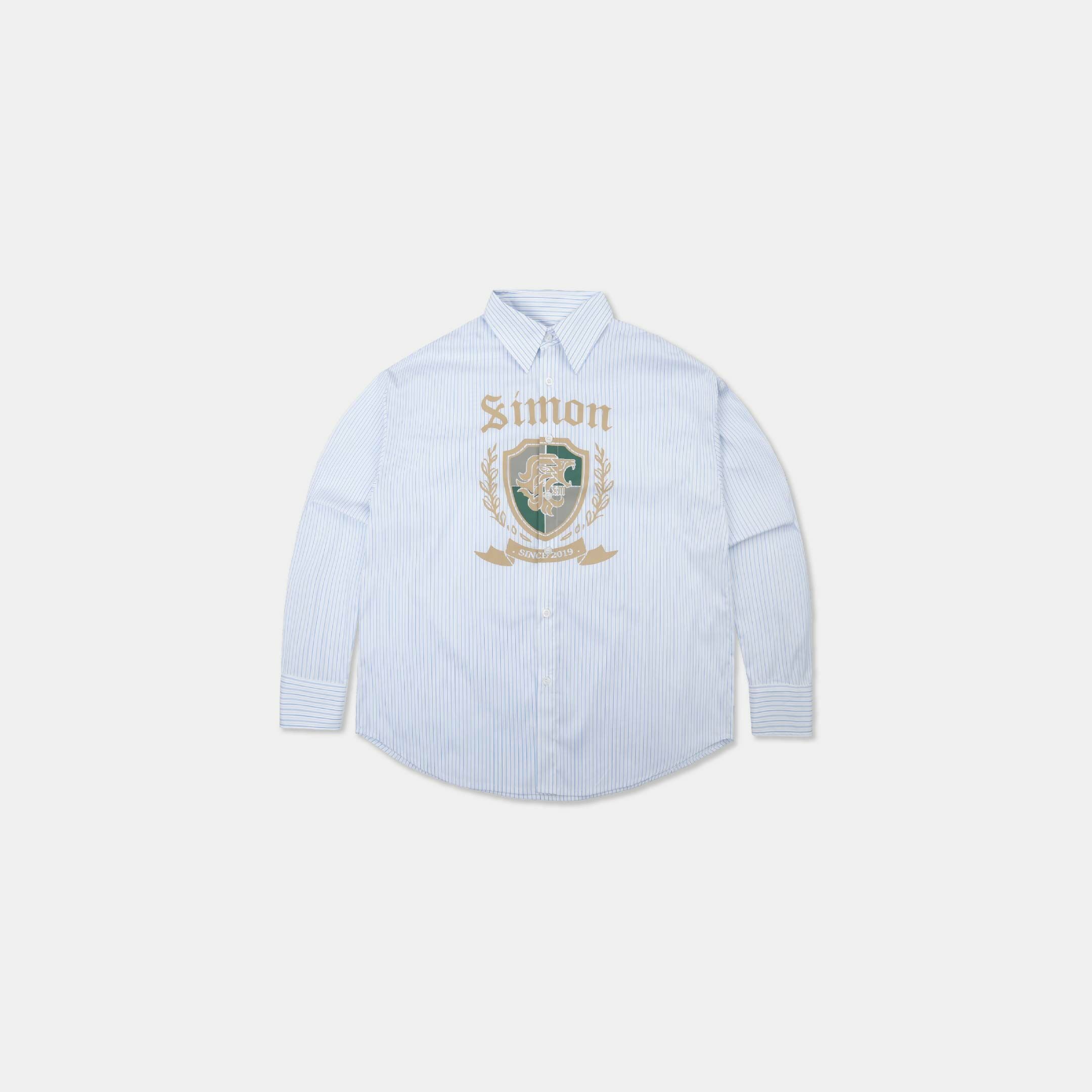 SIMON MADE TL-2429 中世紀 家徽 條紋 襯衫