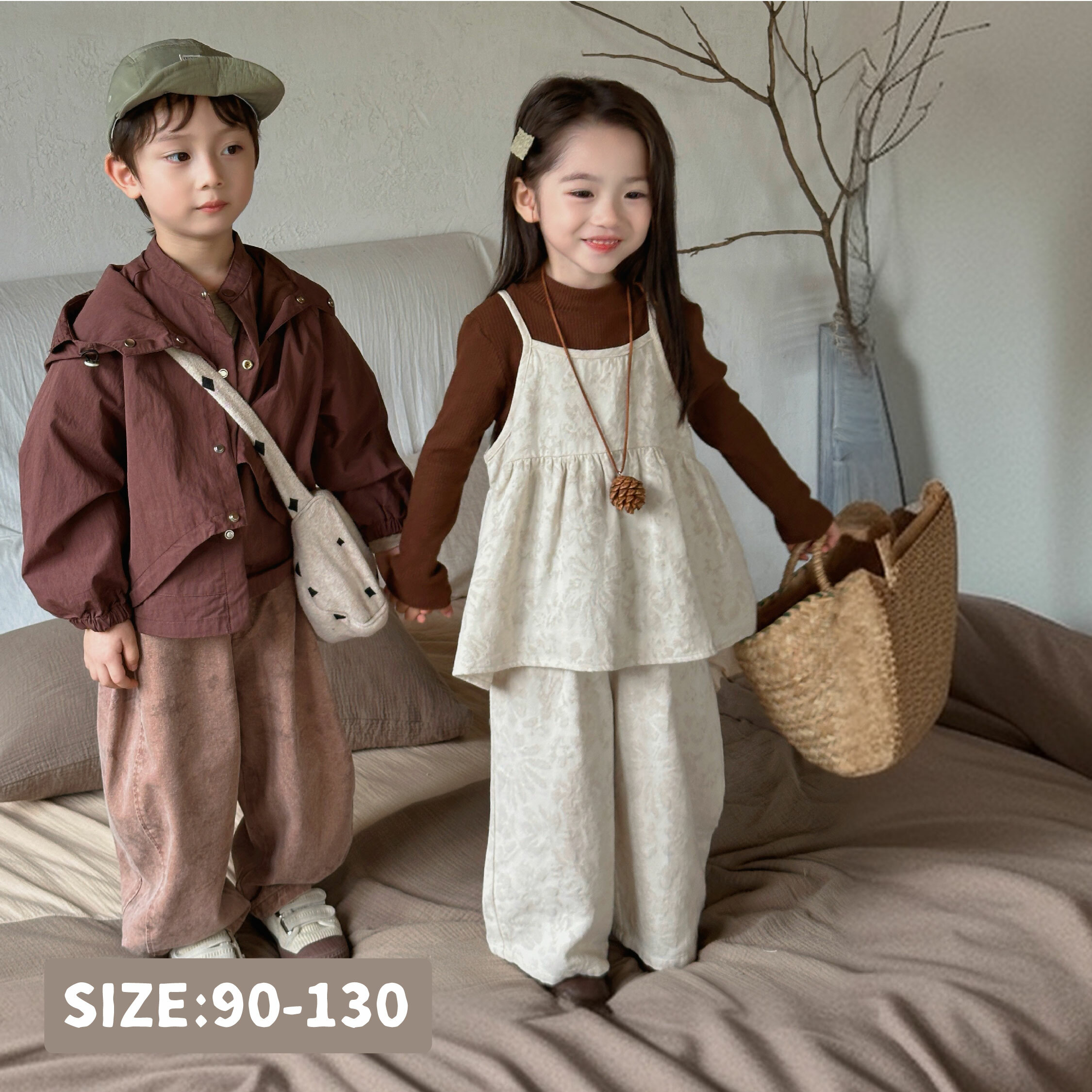 【H45128】質感花紋細肩背心套裝(本商品未含內搭衣)