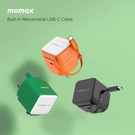 MOMAX - 【UM72系列】1-Charge+ 35W GaN 伸縮USB-C線充電器(多色)【香港行貨】