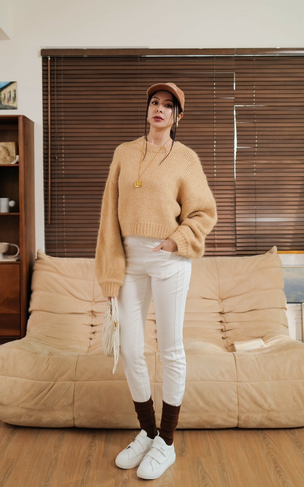 MIT彈性合身鉛筆褲_AMISSA（白）