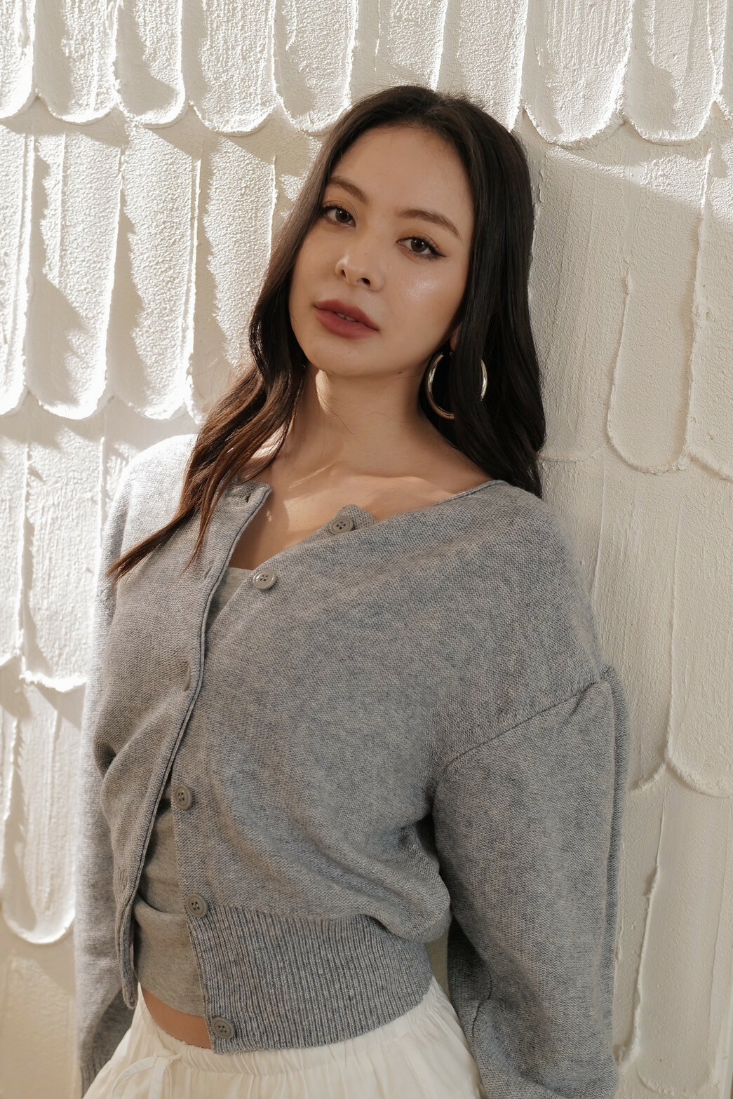 必備羊毛排釦外套_AMISSA（灰）