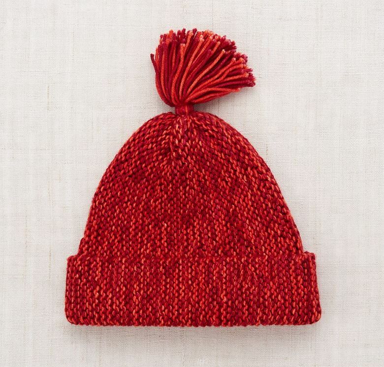 Misha & Puff 流蘇羊毛針織帽 Tassel Garter Hat - Red Flame + Berry Marl