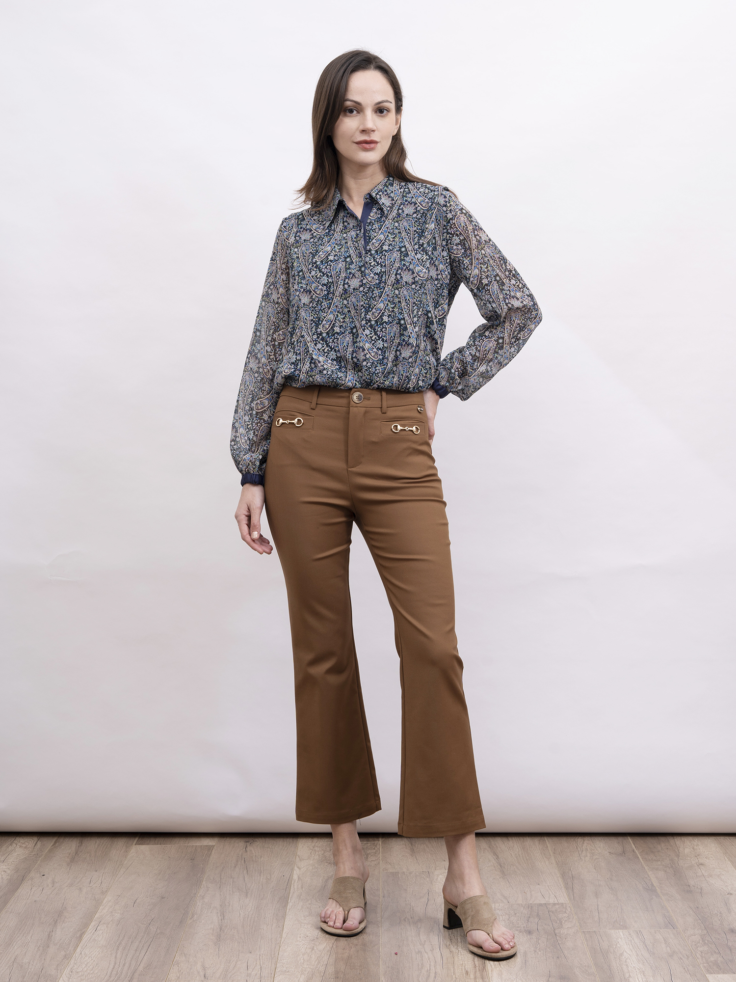 mi-tu 印花長袖恤衫