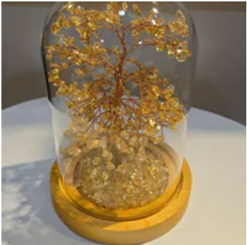 [S] GEMZ & CO HLCT BIG GLASS DOME TREE H.E CITRINE [ATTRACTS WEALTH], W215 (W215)