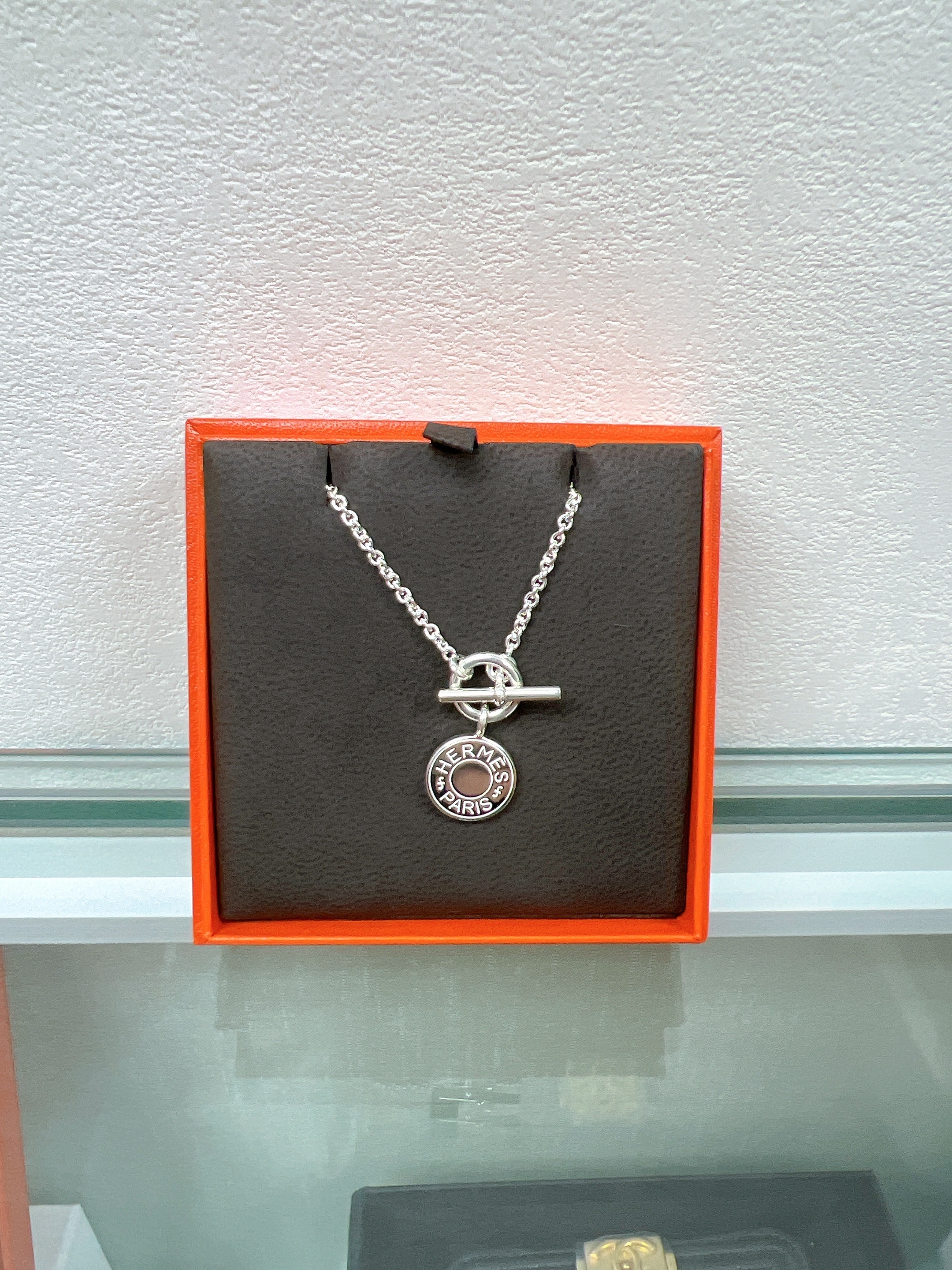 *Unused* Hermes ex-libris pendant necklace silver