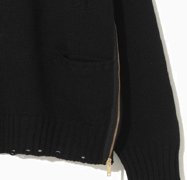UNDERCOVER DAMAGED ZIP WOOL KNIT SWEATER (UC2D9904) - BLACK PRE ORDER ITEM (預訂中)