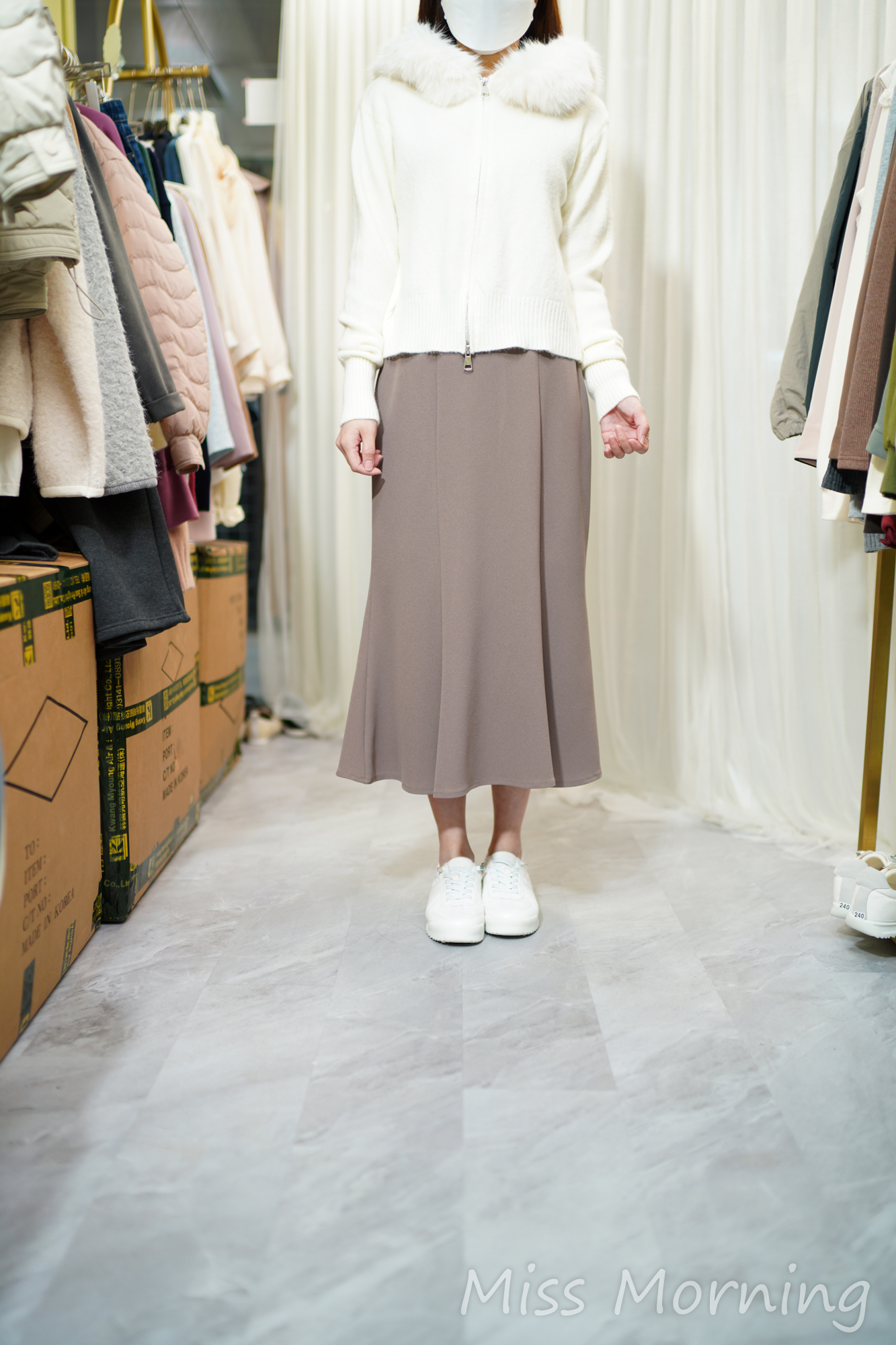 毛毛領外套(14295)&免燙魚尾裙(33851)