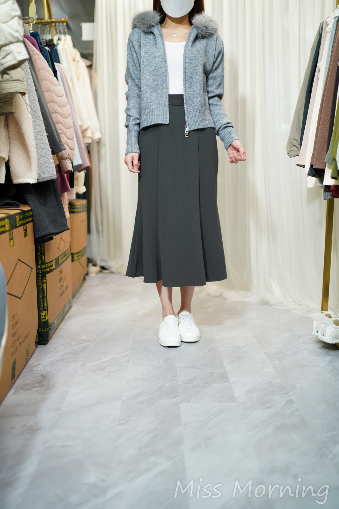 毛毛領外套(14295)&免燙魚尾裙(33851)