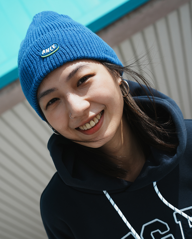 ANCK字母標保暖百搭毛帽