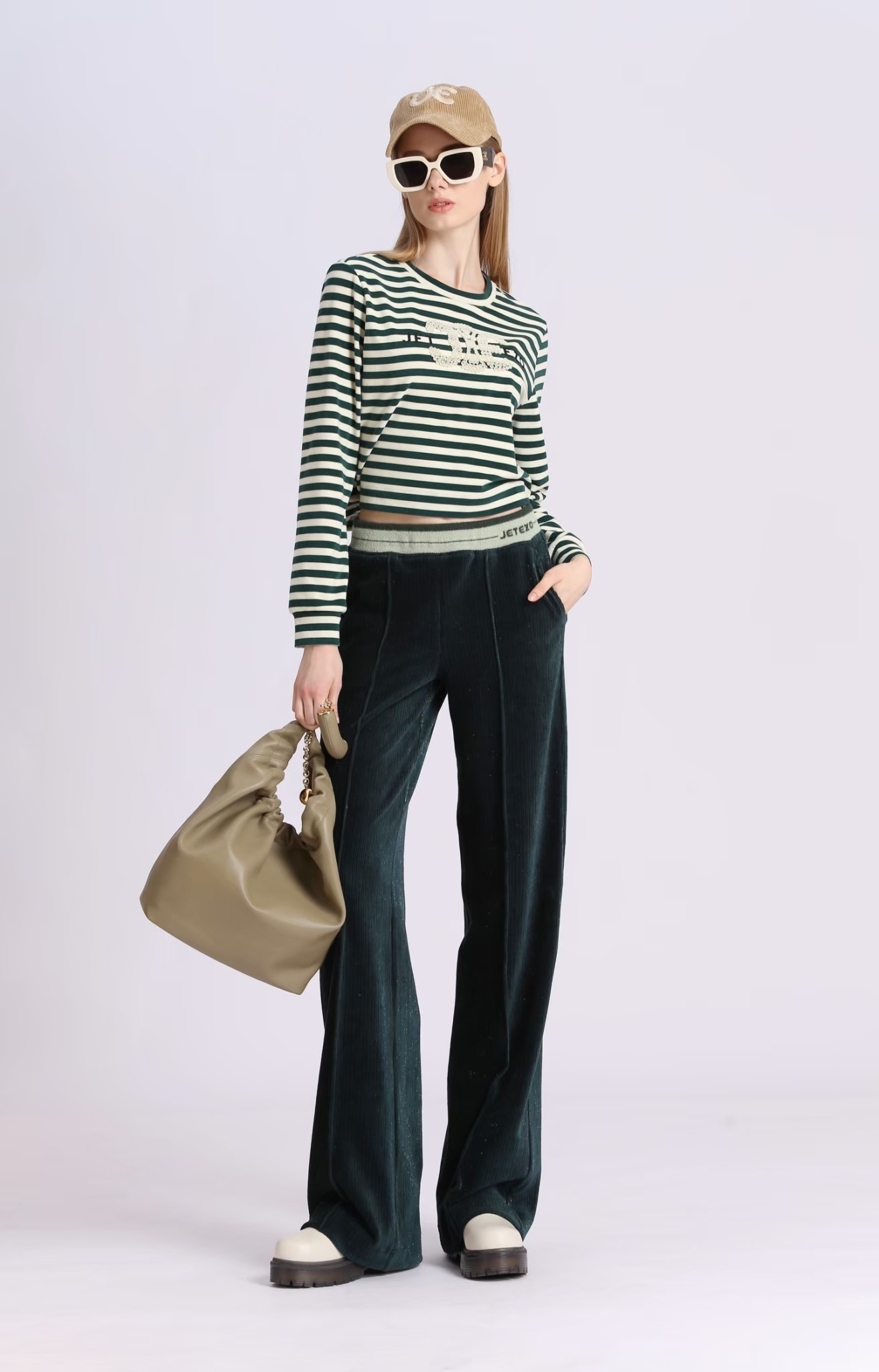 BD15027A1毛刷袖條紋針織上衣