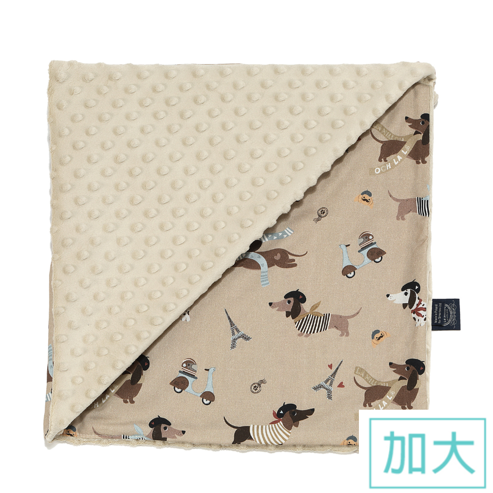 La Millou波蘭 單面巧柔豆豆毯加大｜巴黎臘腸狗｜伊莉沙白