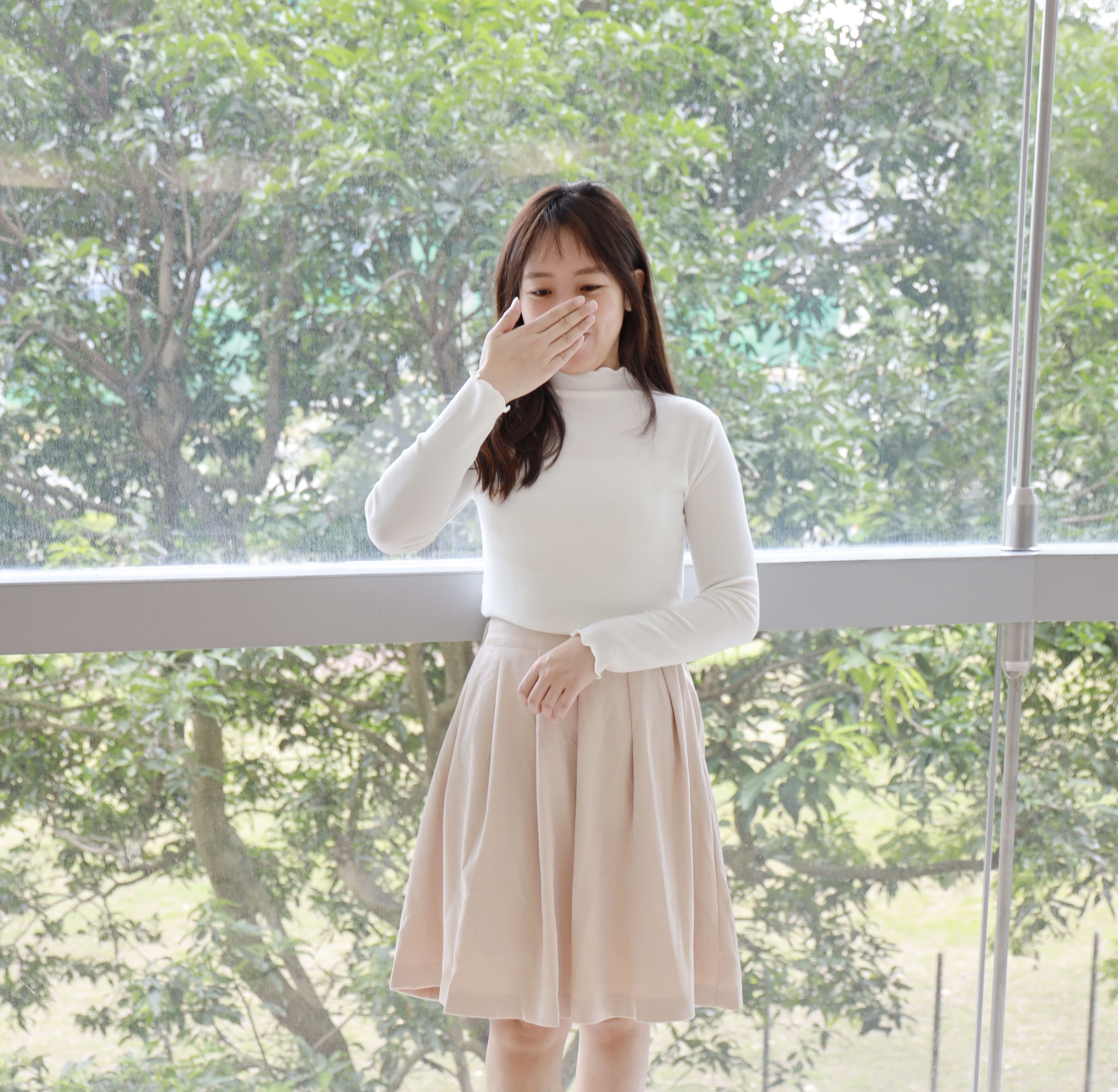 ||SK286|| 上班微百摺中長裙