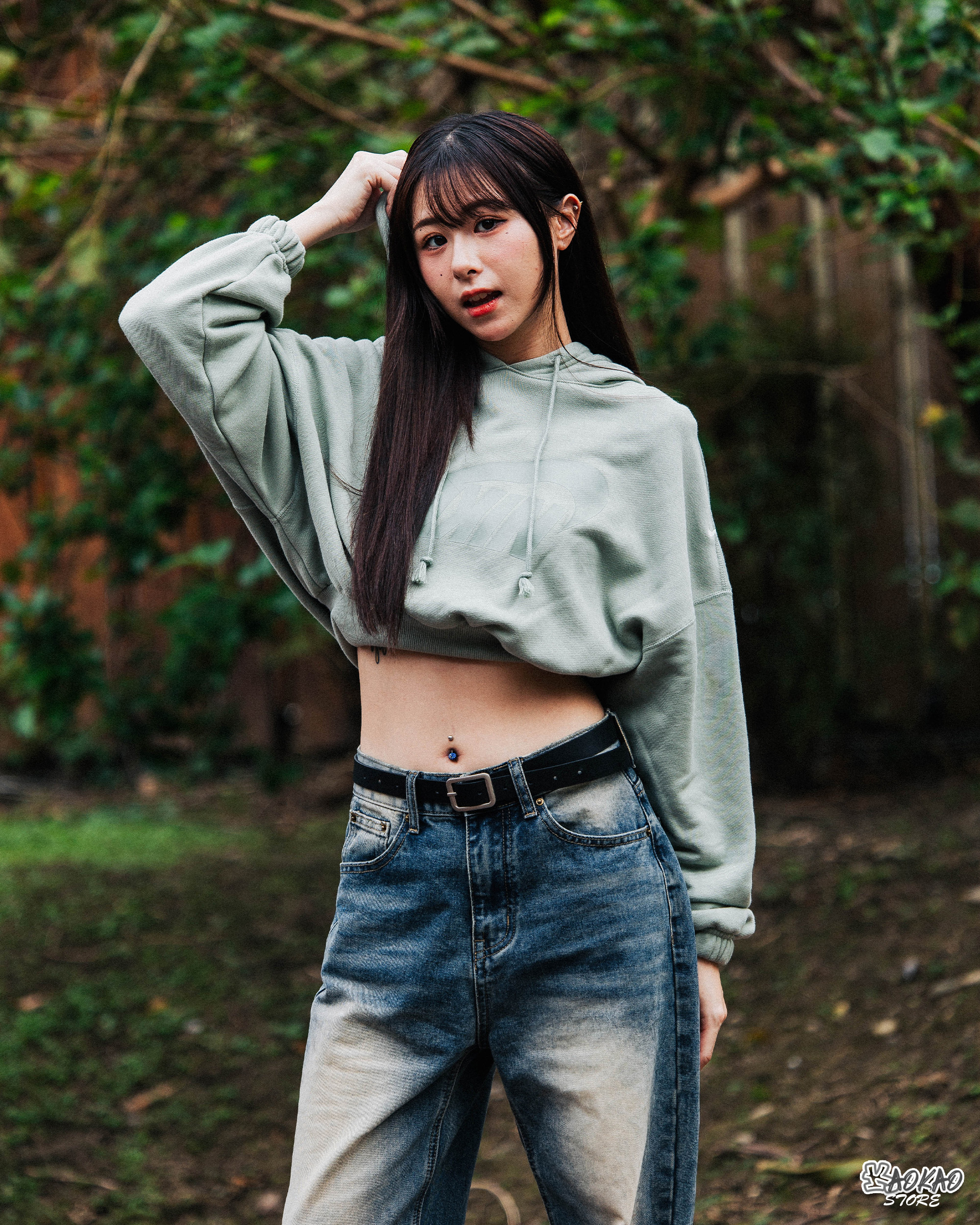 NIKE NSW DANCE 倒LOGO 寬鬆 短版 運動長袖 連帽長袖 帽T【FV7778-010-370】