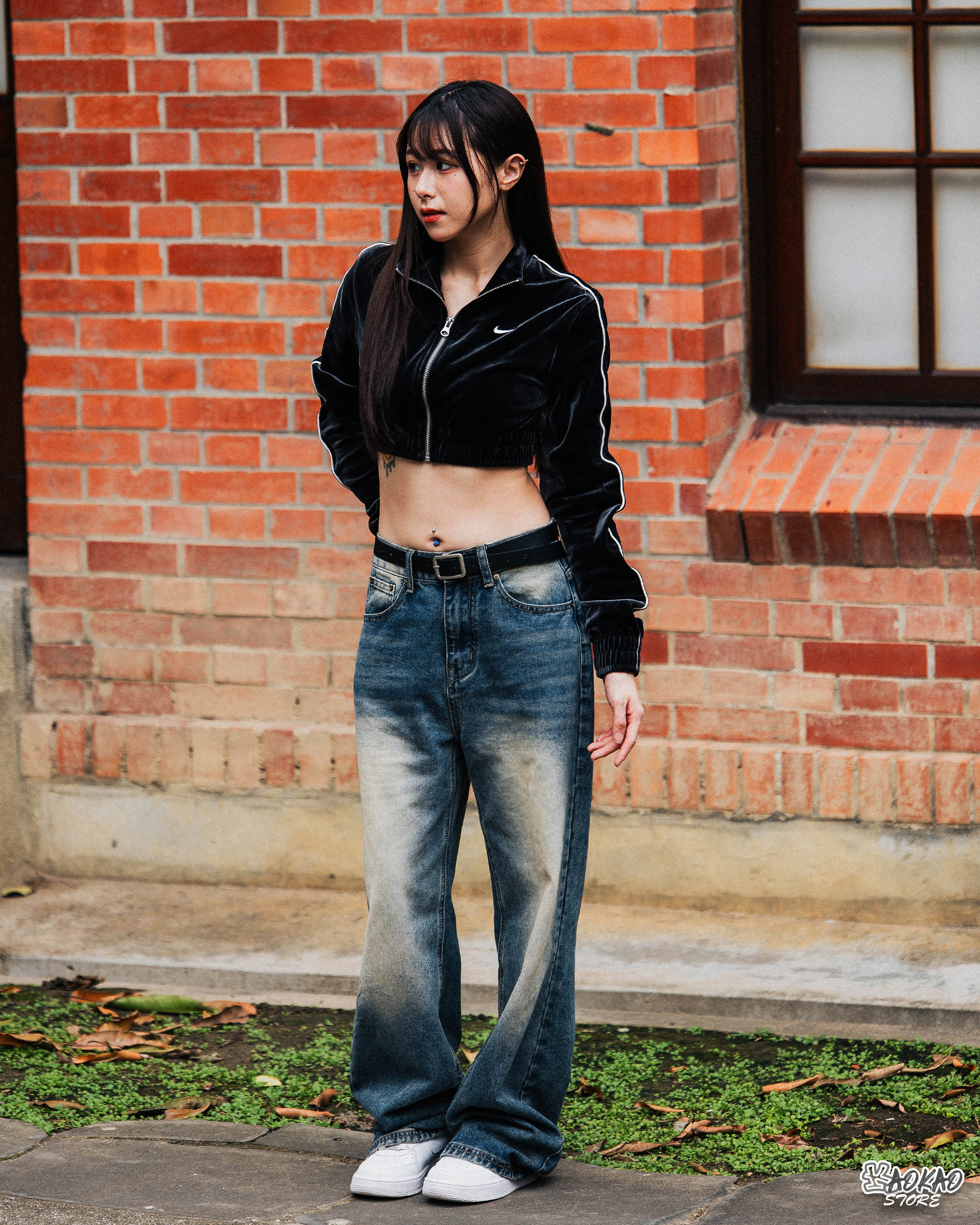 NIKE 外套 NSW Collection 女款 黑 短版 立領 合身 夾克【FZ3680-010】