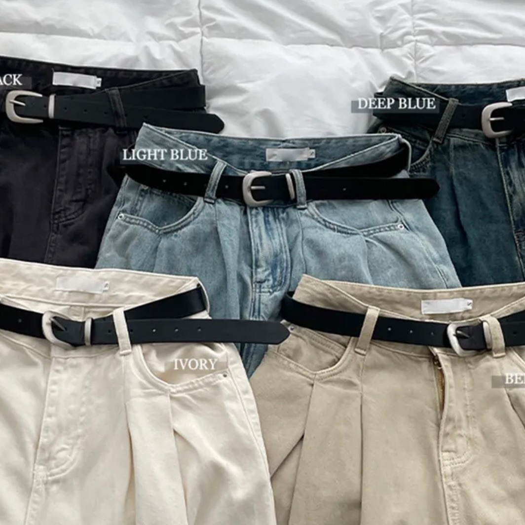 【優惠預訂】KOREA COTTON PINTUCK WIDE PANTS - WITH BELT（5色）