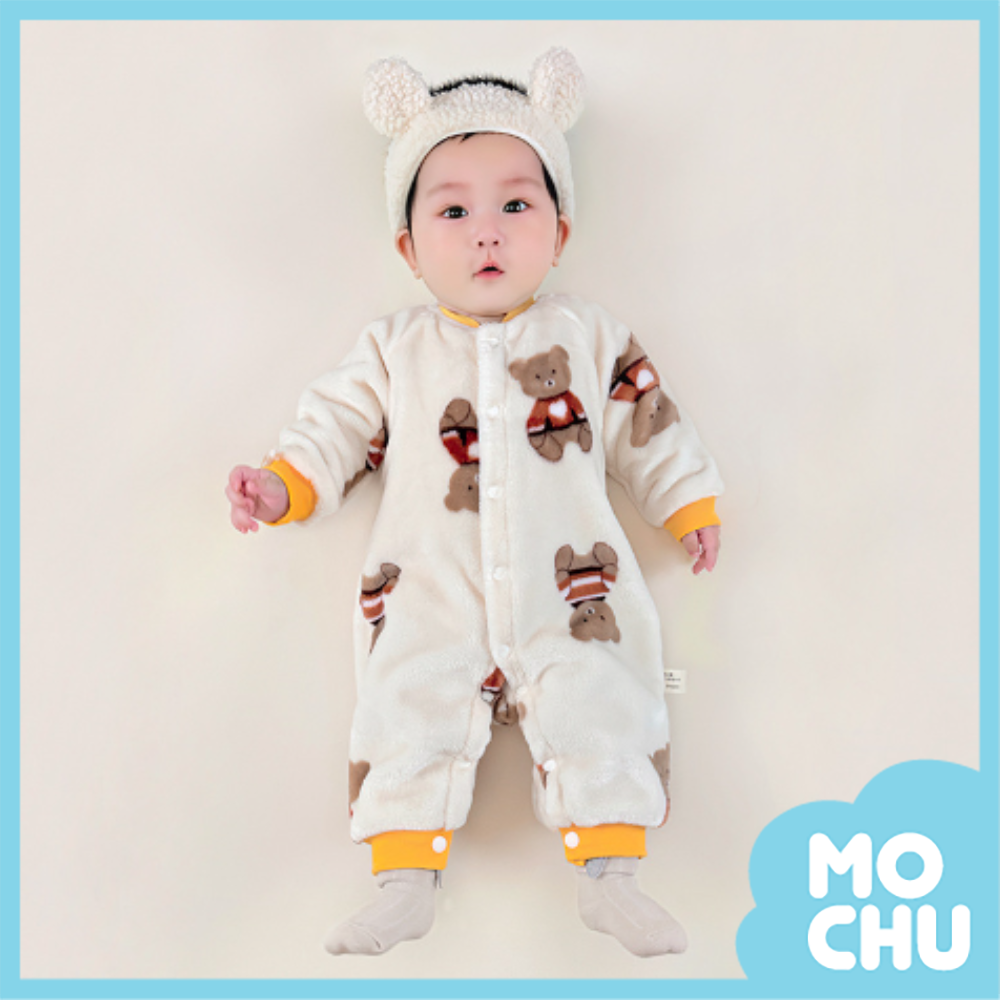 毛衣熊法蘭絨連身衣