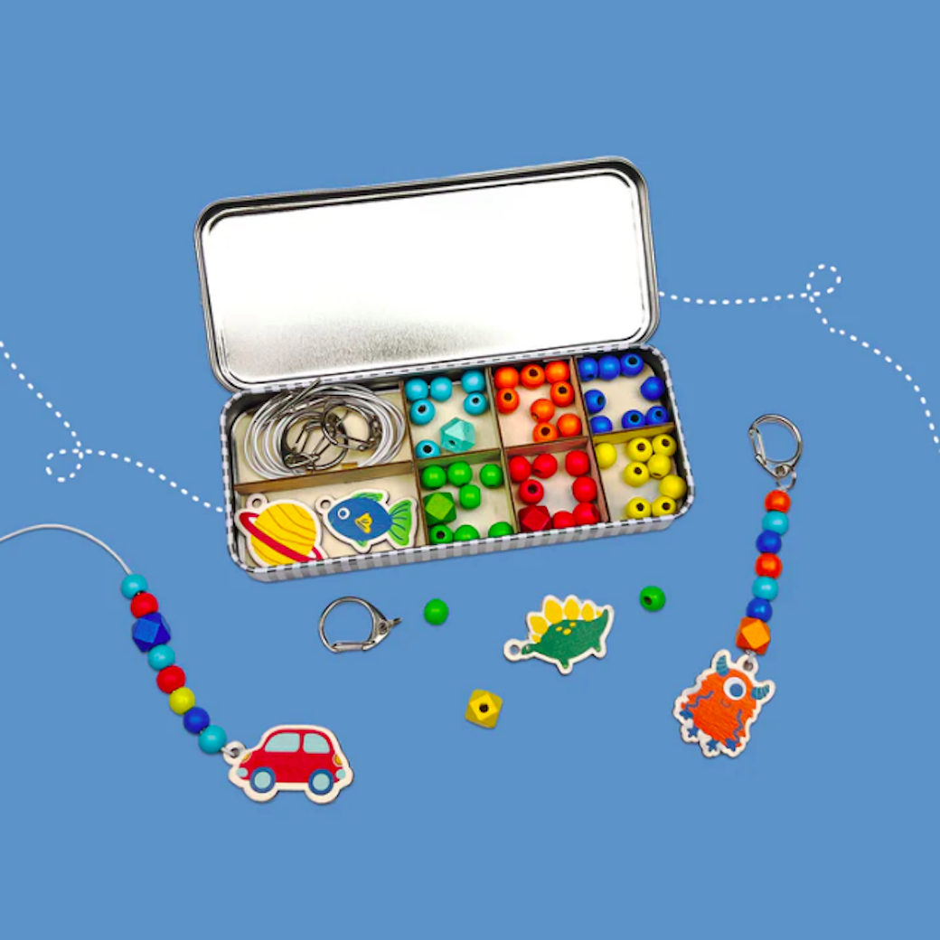 遊戲盒玩具-長型鐵盒 | DIY串珠鑰匙圈