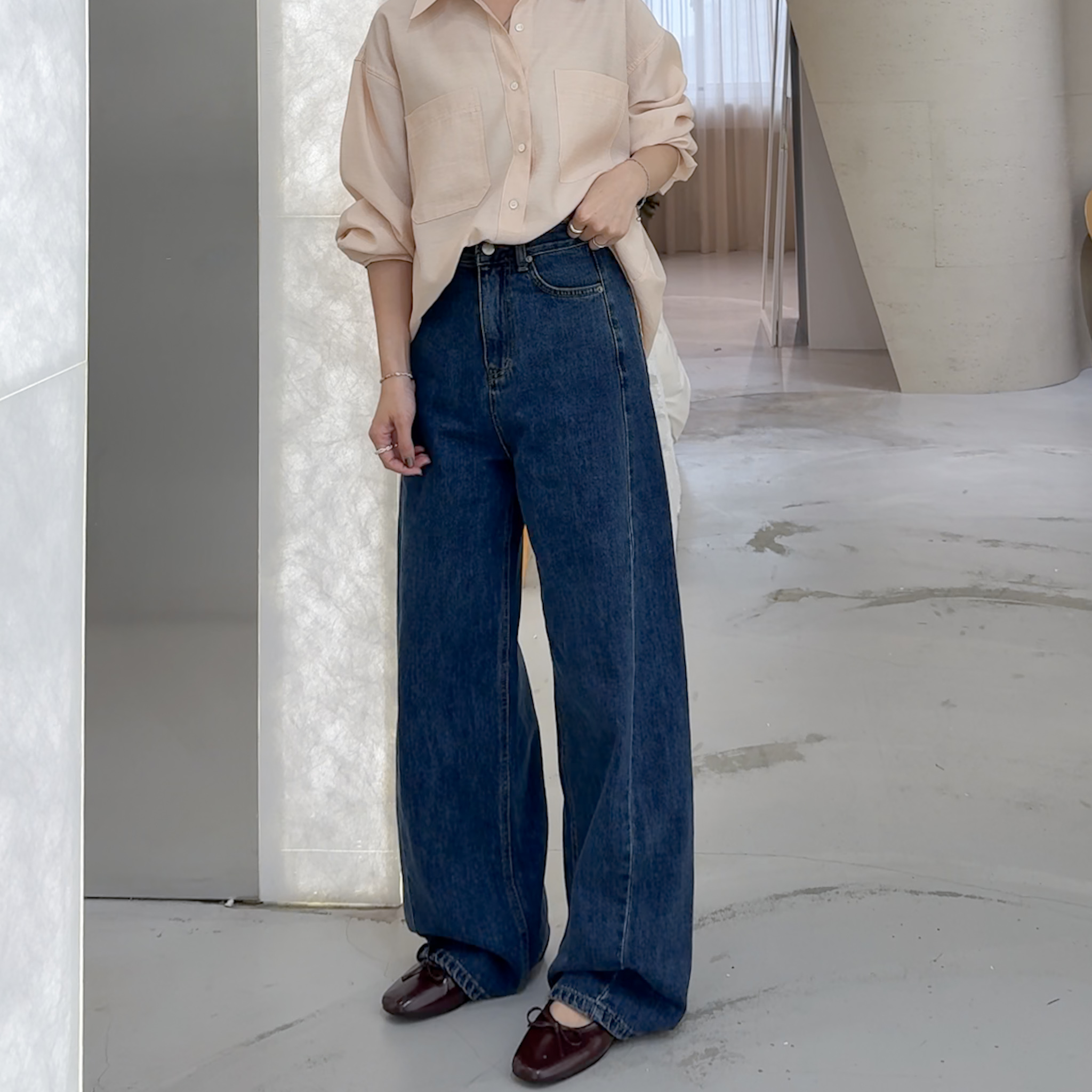 N20歐膩說Best長腿寬褲管牛仔(S/M)