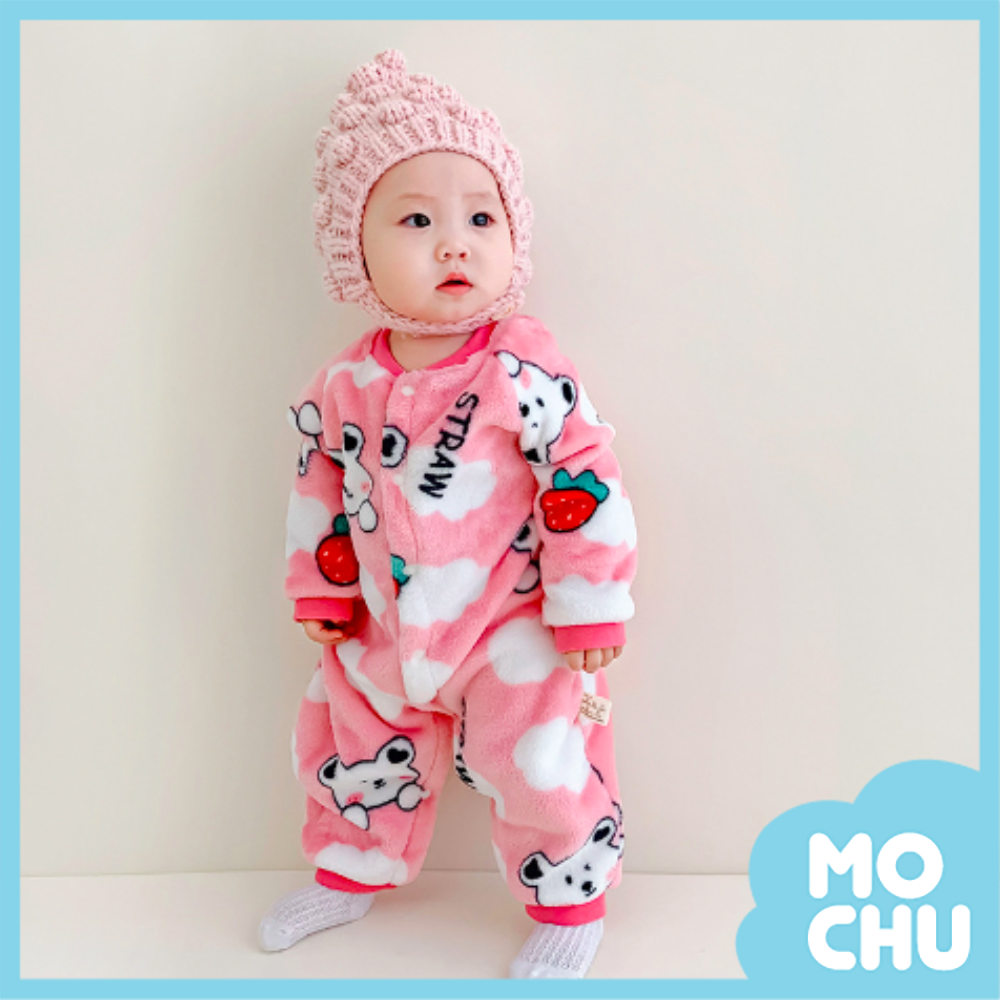 草莓熊熊法蘭絨連身衣