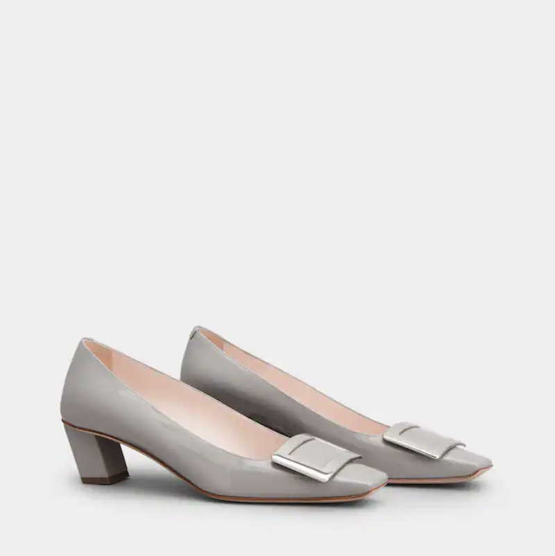 Roger Vivier RV Belle Vivier heels patent leather Grey 45mm