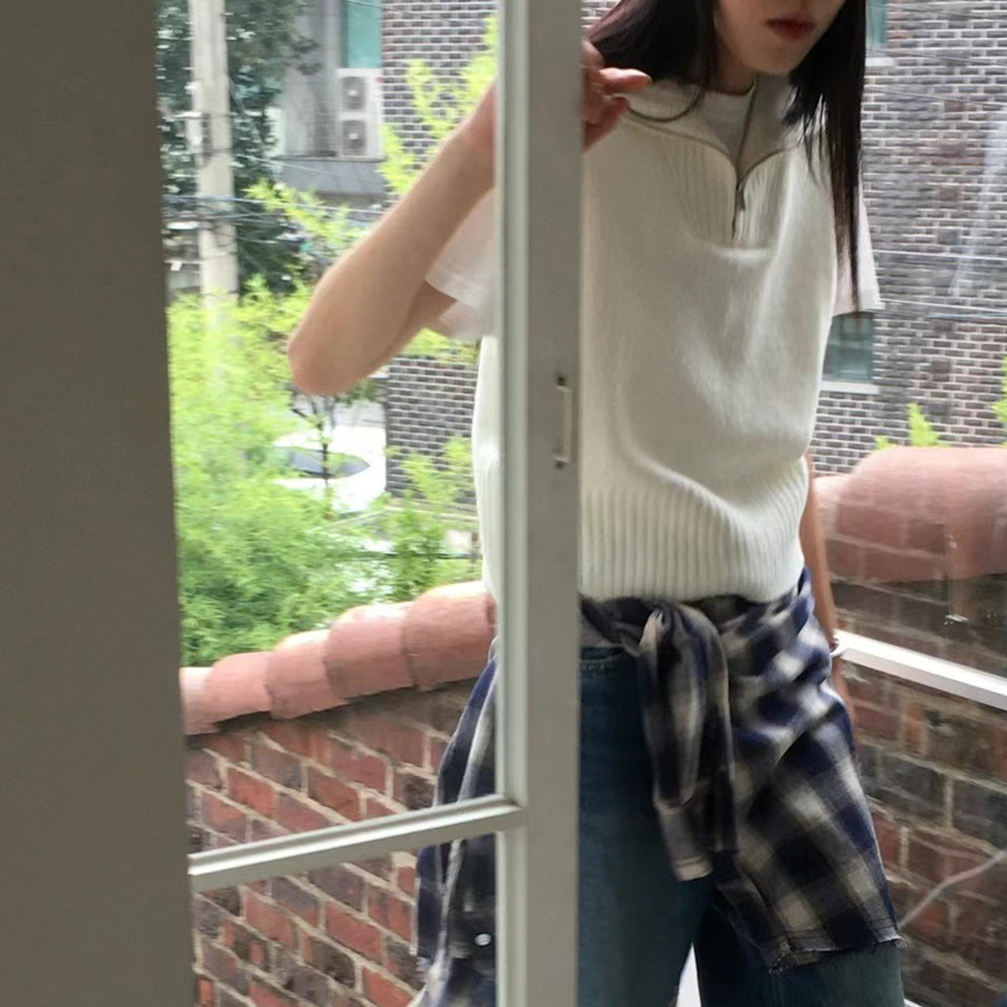 N23拉鍊羊毛脂料背心(白/架上陳列)