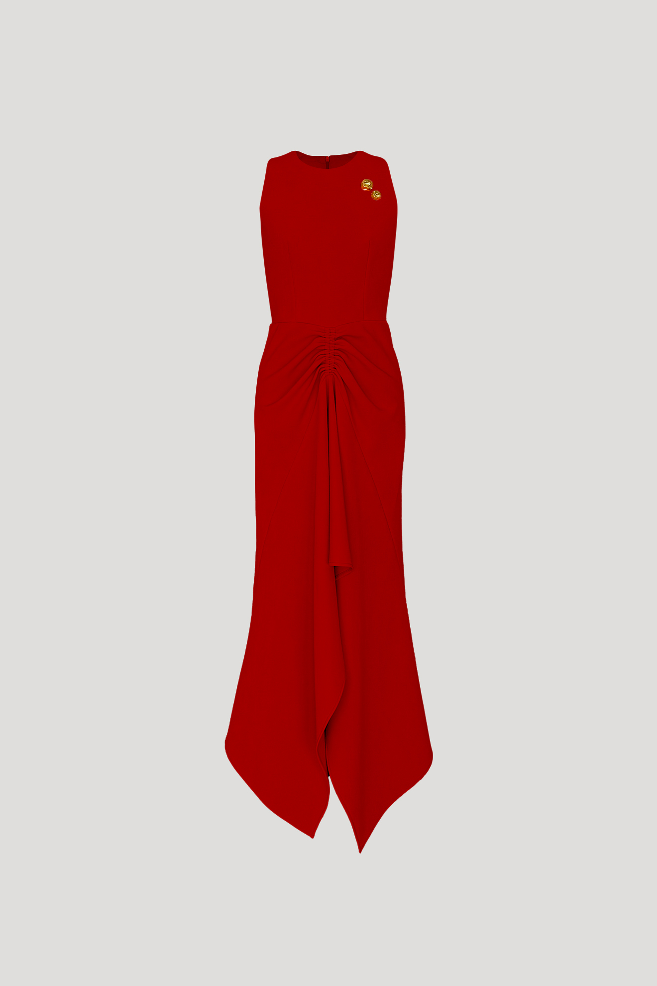 PEGGY HARTANTO｜FORSYTHIA 圓領無袖垂墜褶皺洋裝