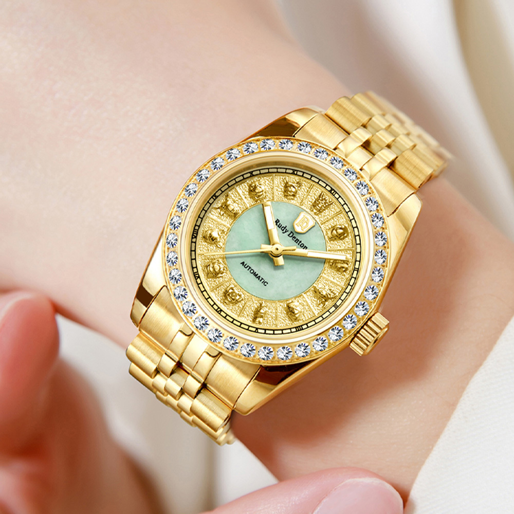 (預購)【RudyDenton 勞迪丹頓】 RDT-003-S01 立體12生肖錶盤 夜光 晶鑽錶圈 鏤空 不鏽鋼 機械 腕錶