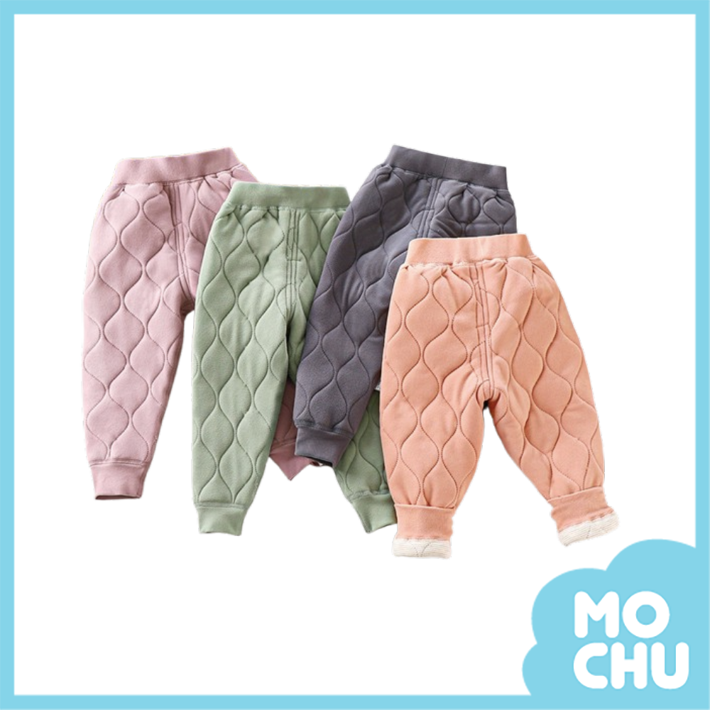 網格夾棉加厚長褲(四色)