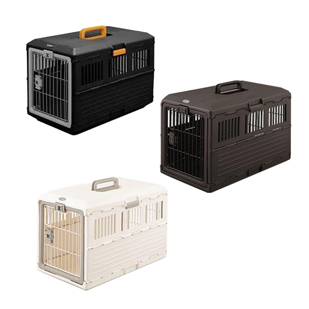 【日本IRIS】FC-670摺疊式寵物提籠 黑/橙.棕色.米白