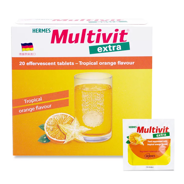 【愛美仕】綜合B群 發泡錠 Extra -熱帶水果口味(無糖)-20錠 單片鋁箔裝