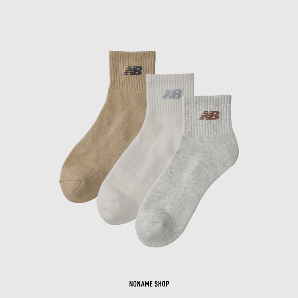 NEW BALANCE NB 經典 字母 中筒襪 襪子 焦糖奶茶