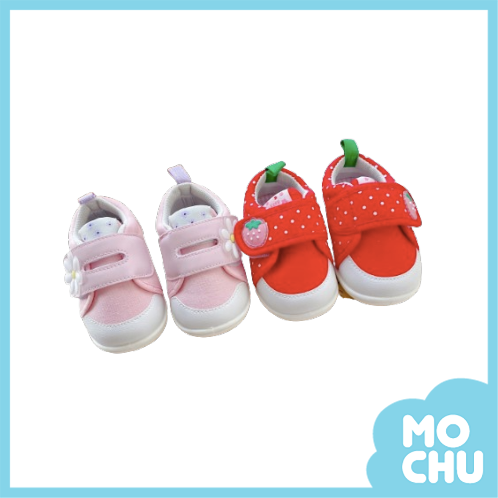 花朵草莓軟底學步鞋(二色)