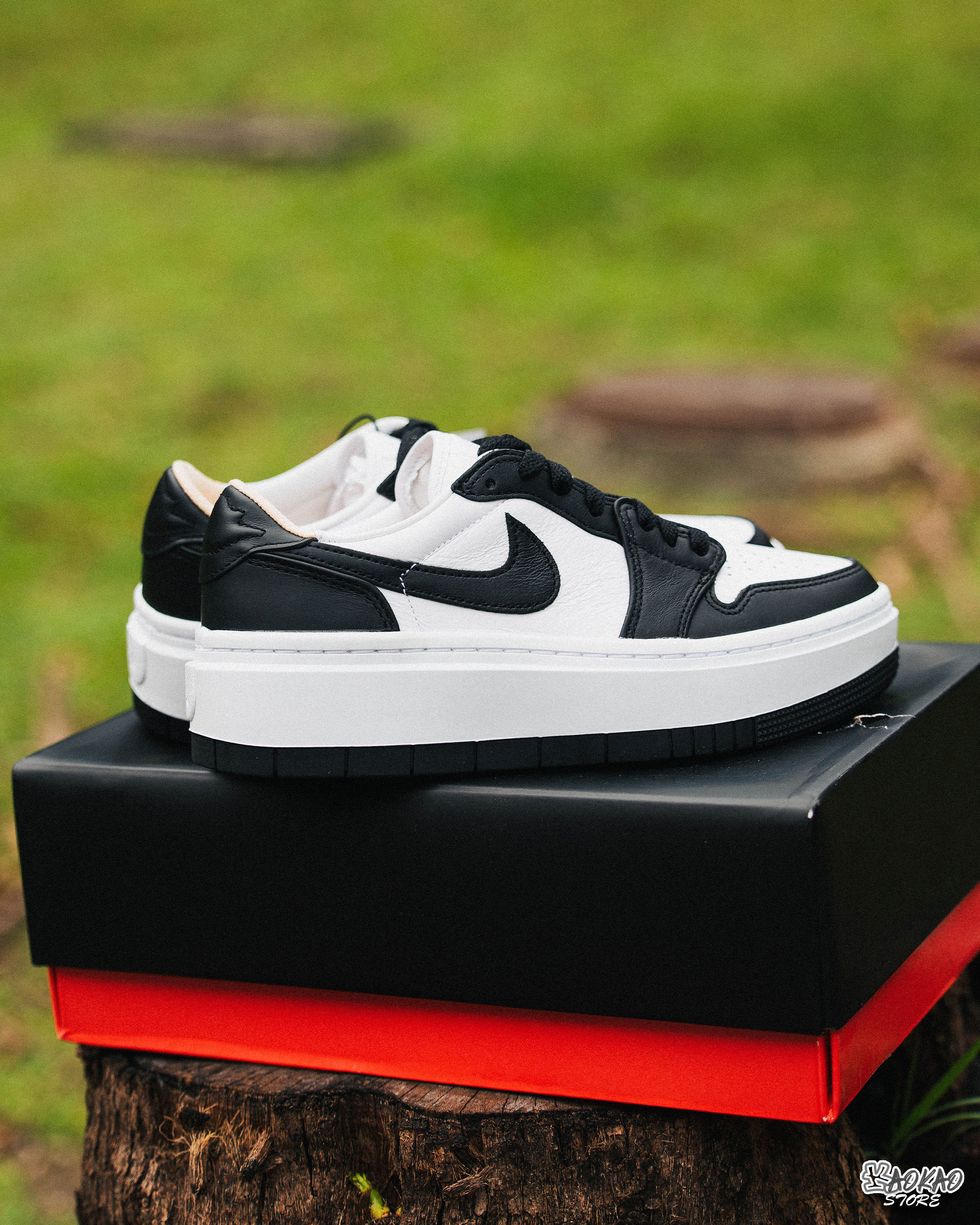 女款 NIKE W Air Jordan 1 Elevate Low "Panda" 厚底黑白熊貓【DH7004-109】