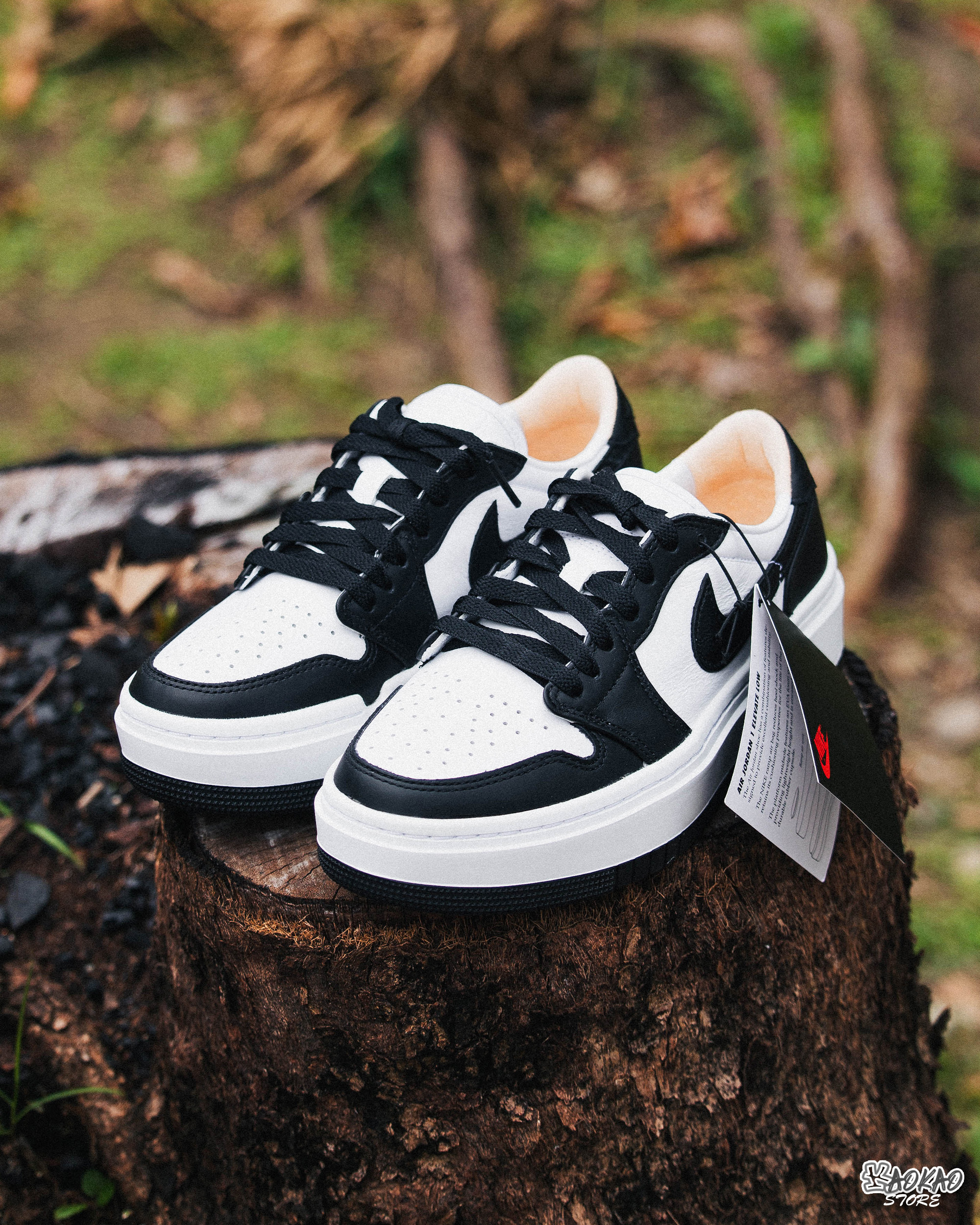 女款 NIKE W Air Jordan 1 Elevate Low "Panda" 厚底黑白熊貓【DH7004-109】
