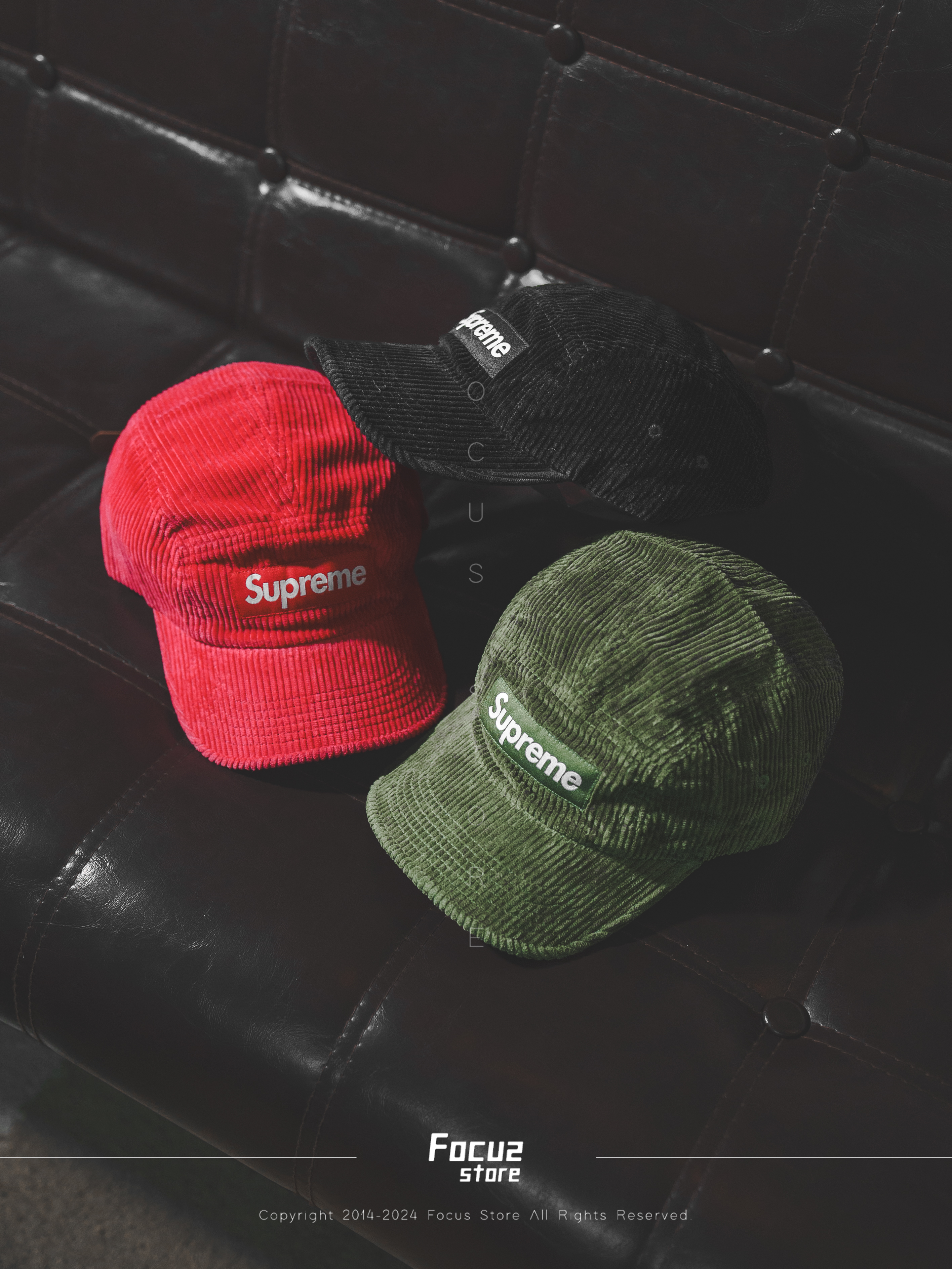【Focus Store】預購 Supreme FW24 Week12 Corduroy Pocket Camp Cap 五分割帽 三色