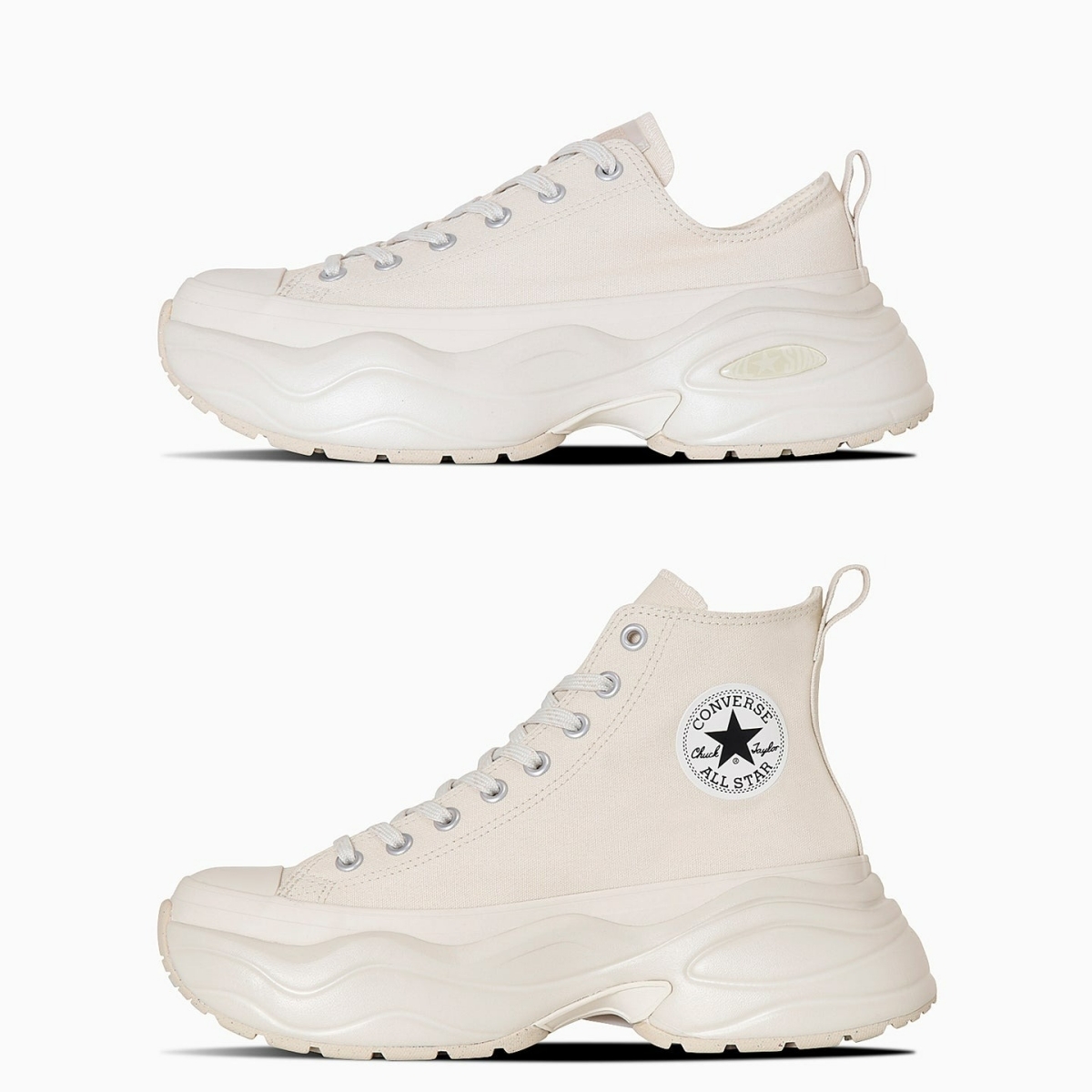 限時特價預購┃CONVERSE ALL STAR Ⓡ SURGETRAINER OX HI 帆布 厚底 老爹鞋 米色 低筒 高筒