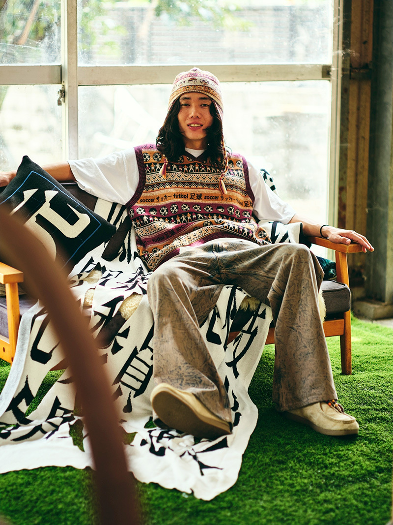 Soccer in Fair Isle V-neck Vest- Red