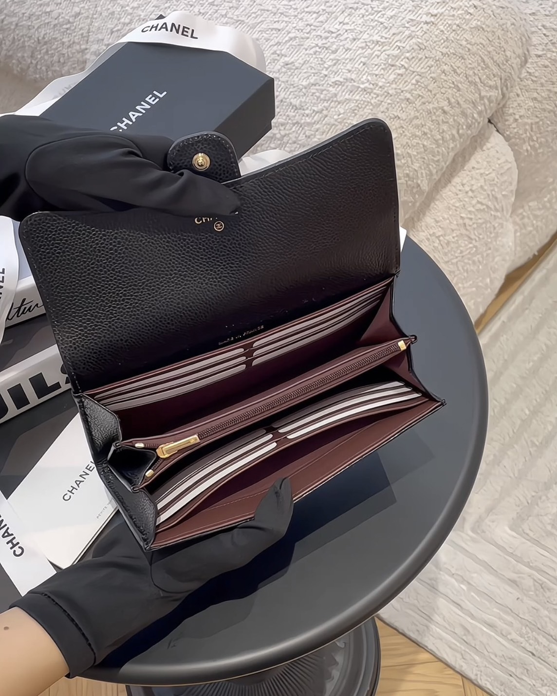 CHANEL｜經典CF 荔枝長夾 黑金