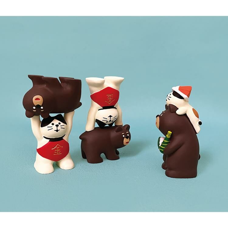 Concombre | 金太郎貓舉起熊仔  公仔（7118）