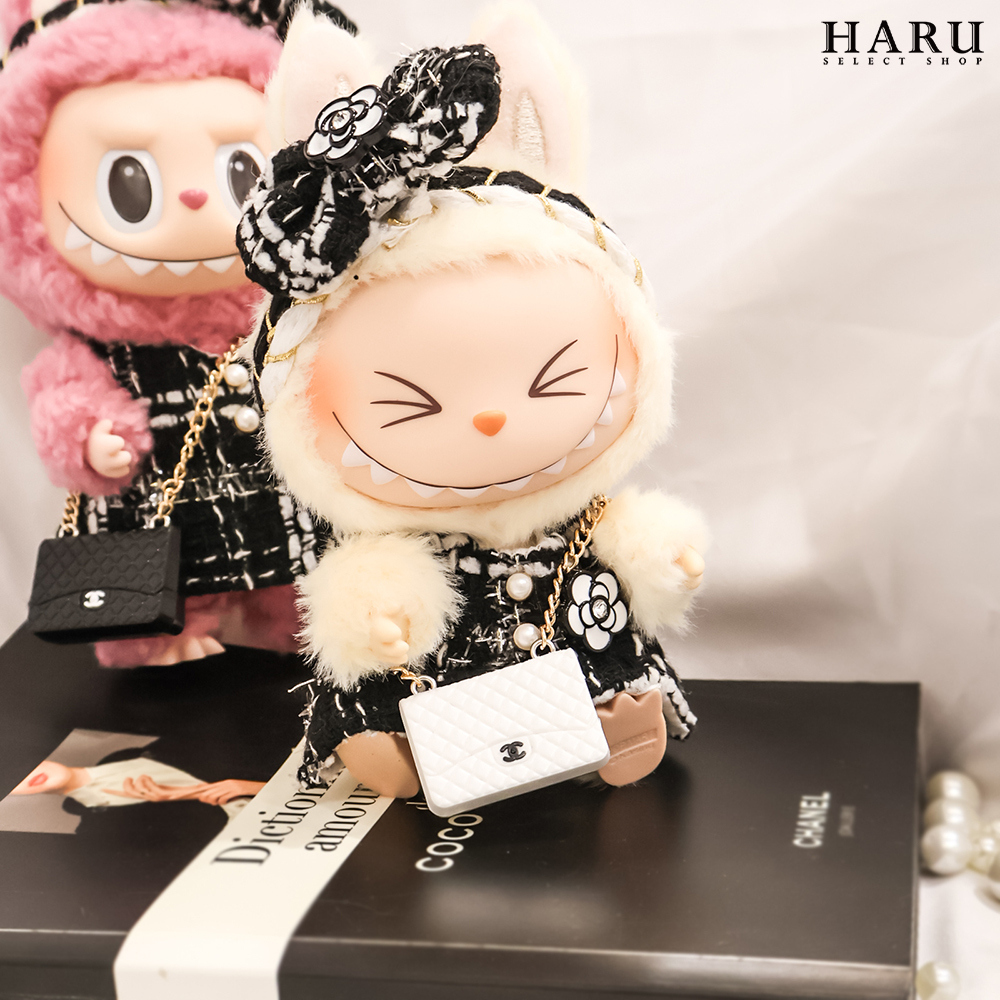 POPMART 泡泡瑪特 LABUBU 拉布布衣服 香奈兒 小香風 毛呢套裝 附小包 心動馬卡龍 毛絨 公仔 17CM掛飾 娃裝 替換 DRESS CODE